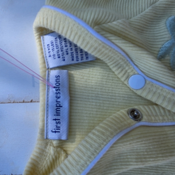 First Impressions Vacation Palm Tree Vintage Yellow Bodysuit - Picture 2 of 3